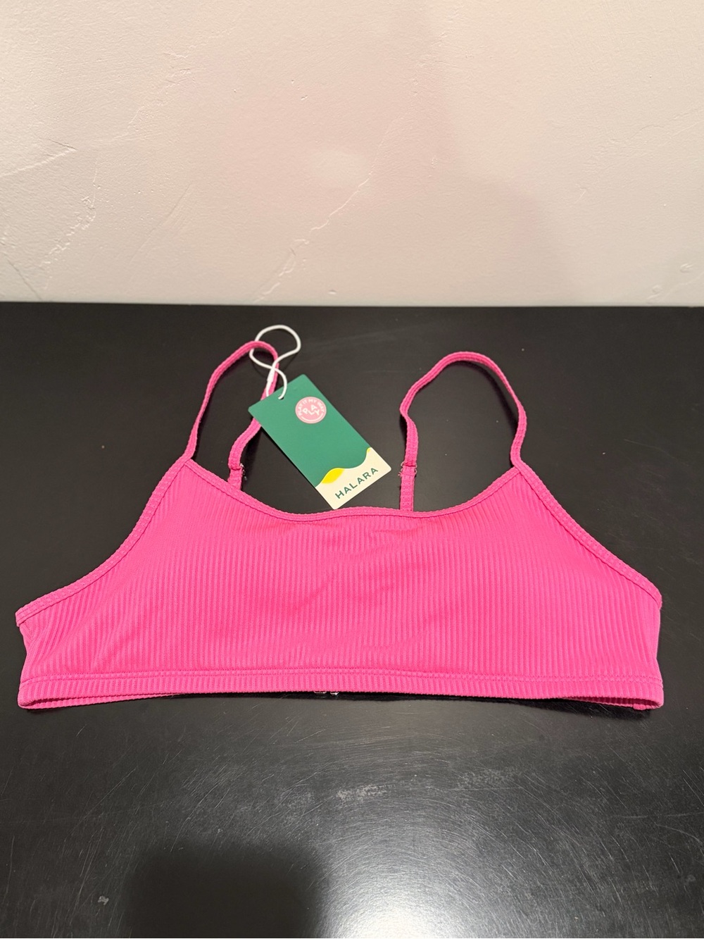 HALARA Hot Pink Ribbed Swimsuit top
